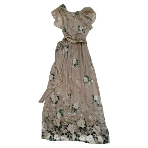 Show Me Your Mumu Floral Maxi Dress Women's Medium Chiffon Coquette Cottagecore - Picture 3 of 16